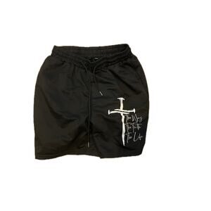 Manfinity The Way, Truth Life Cross Black Shorts Mens Large
